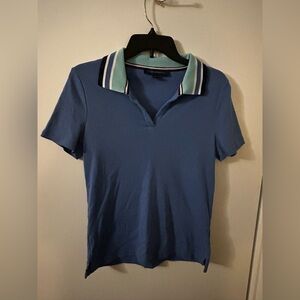 Tommy Hilfiger Blue Polo with Red and White Trim